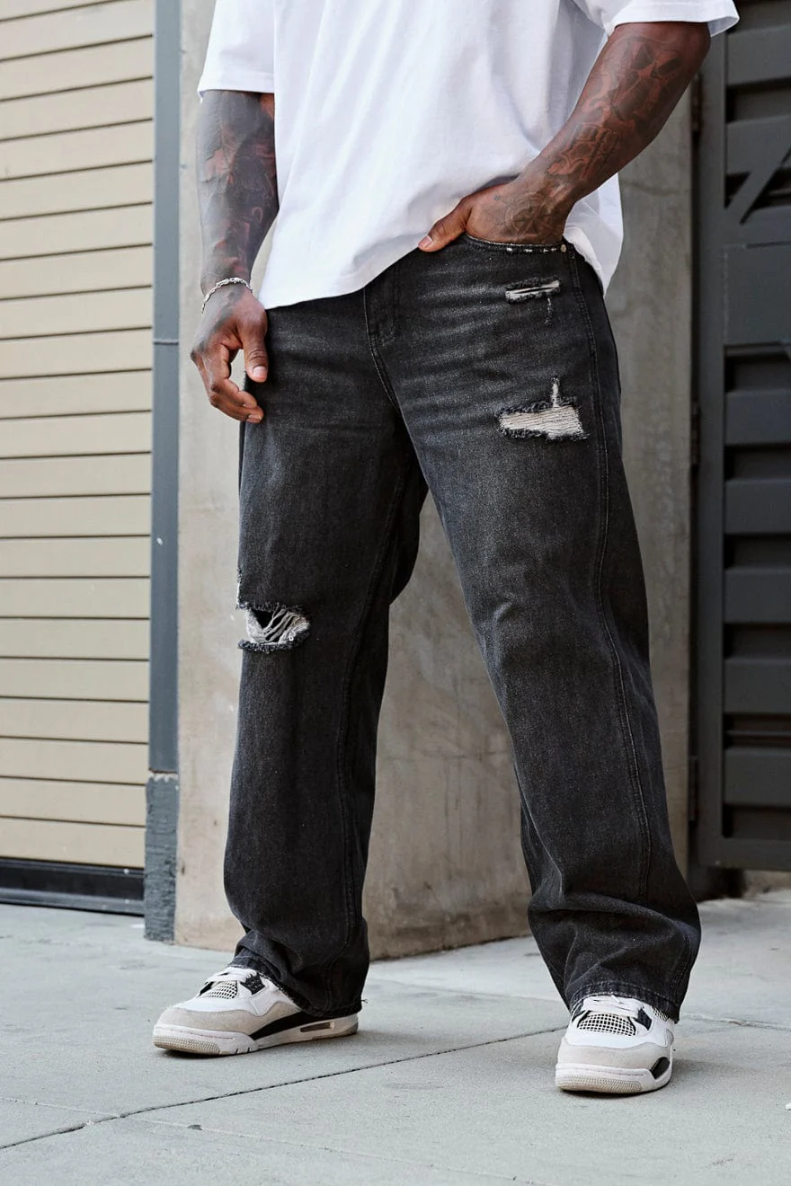 6025 - Straight Fit Ripped Jeans - Image 4