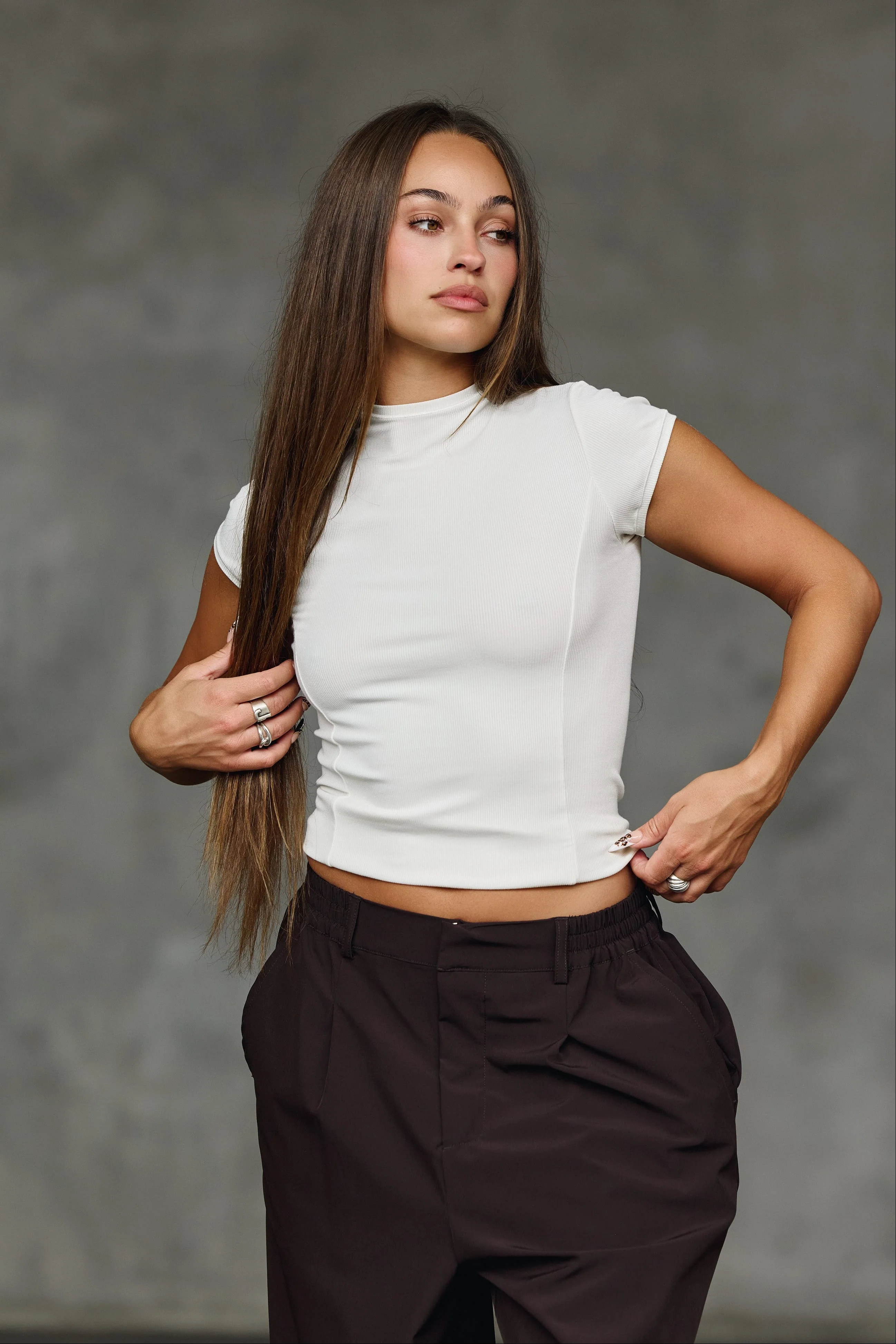 W4270 Ribbed Mock Neck Tee - Image 3